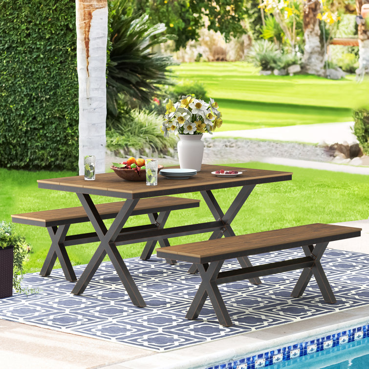 Picnic style best sale outdoor dining table